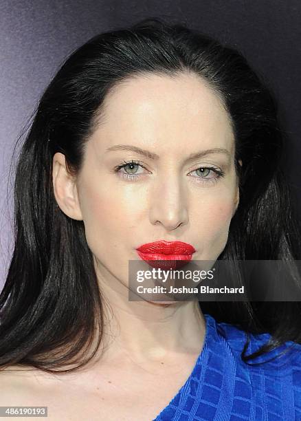 Actress Evis Xheneti arrives at the premiere of Lionsgate Films' "The Quiet Ones" at the Theatre At Ace Hotel on April 22, 2014 in Los Angeles,...