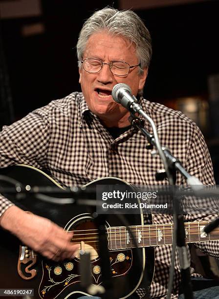 Rock & Roll Hall of Fame member Richie Furay performs in the round during the SoundExchange Influencers Series launch at Bluebird Cafe on April 22,...