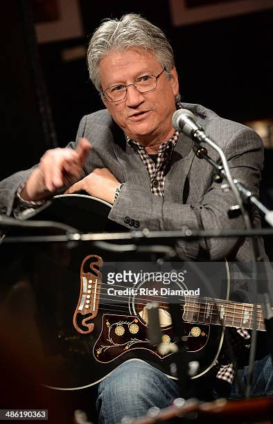 Rock & Roll Hall of Fame member Richie Furay performs in the round during the SoundExchange Influencers Series launch at Bluebird Cafe on April 22,...