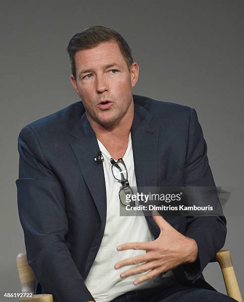 Ewards Burns attends the Apple Store Soho Presents Meet The Creator: Edward Burns, "Public Morals"at Apple Store Soho on September 1, 2015 in New...