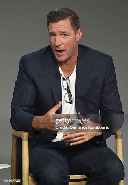 Ewards Burns attends the Apple Store Soho Presents Meet The Creator: Edward Burns, "Public Morals"at Apple Store Soho on September 1, 2015 in New...