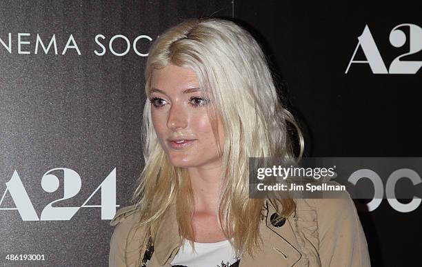 Sophie Sumner attends the A24 and The Cinema Society premiere of "Locke" at The Paley Center for Media on April 22, 2014 in New York City.