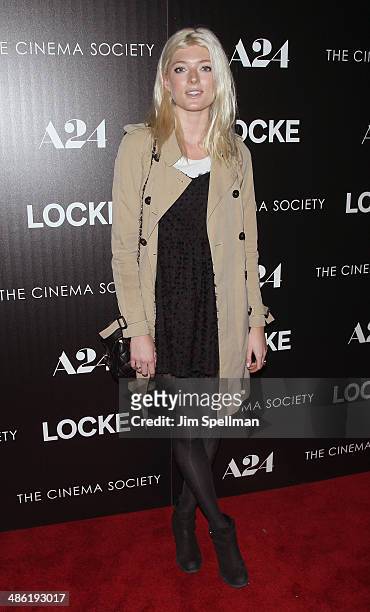 Sophie Sumner attends the A24 and The Cinema Society premiere of "Locke" at The Paley Center for Media on April 22, 2014 in New York City.