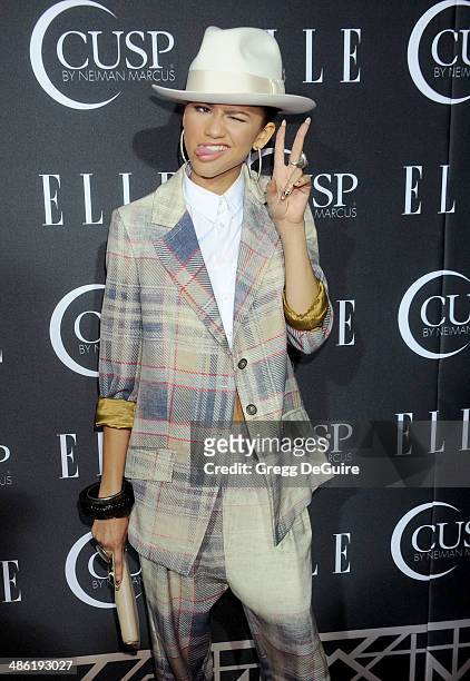 Actress/singer Zendaya arrives at ELLE's 5th Annual Women In Music concert celebration at Avalon on April 22, 2014 in Hollywood, California.