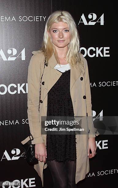 Sophie Sumner attends the A24 and The Cinema Society premiere of "Locke" at The Paley Center for Media on April 22, 2014 in New York City.