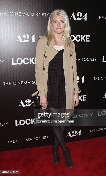 Sophie Sumner attends the A24 and The Cinema Society premiere of "Locke" at The Paley Center for Media on April 22, 2014 in New York City.