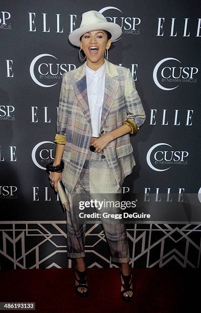 Actress/singer Zendaya arrives at ELLE's 5th Annual Women In Music concert celebration at Avalon on April 22, 2014 in Hollywood, California.