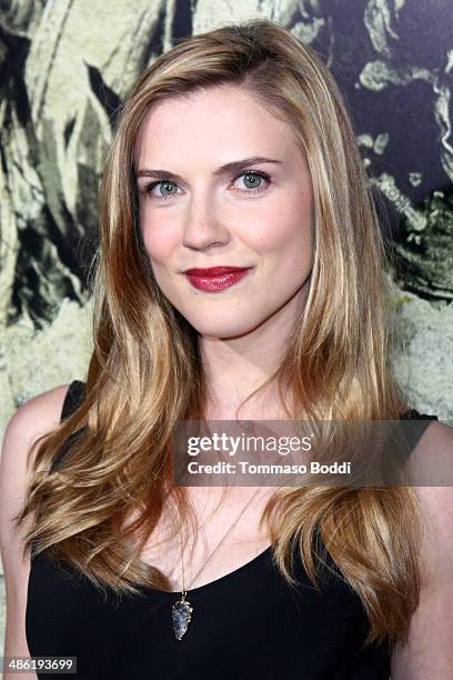 Actress Sara Canning attends the "The Quiet Ones" Los Angeles premiere held at The Theatre At Ace Hotel on April 22, 2014 in Los Angeles, California.