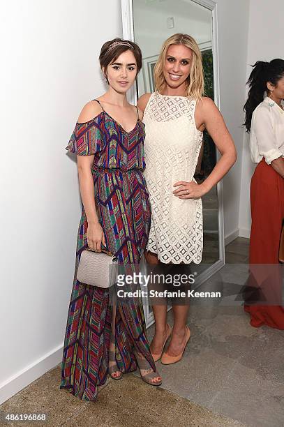 Lily Collins and Monica Lambert attend The A List 15th Anniversary Party on September 1, 2015 in Beverly Hills, California.