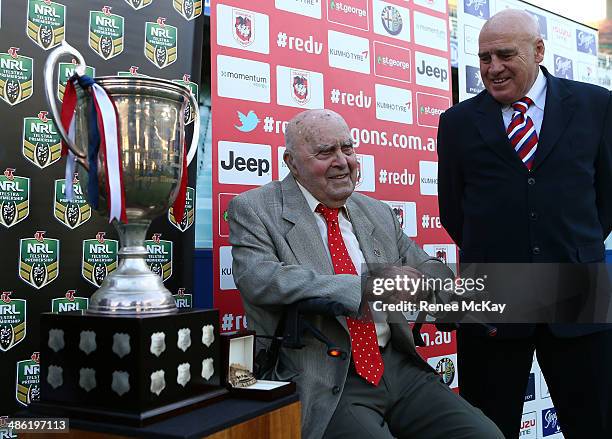 Bill Collier and Greg Ashton speak to the media during a St George Illawarra Dragons and Sydney Roosters NRL media opportunity ahead of their round...