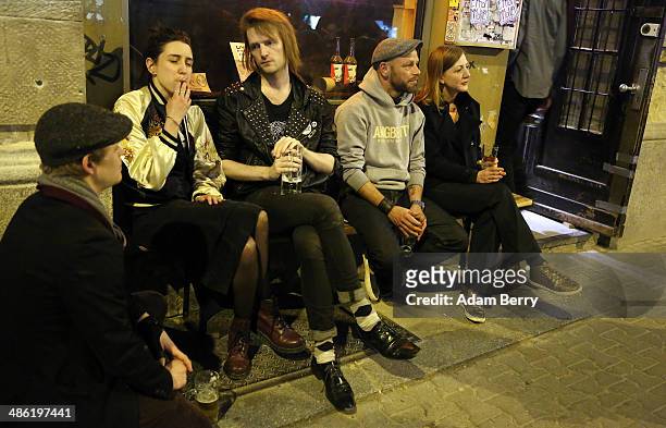 Patrons sit outside and have drinks at the Alt Berlin bar on April 22, 2014 in Berlin, Germany. The bar, which opened in 1893 and is known for its...