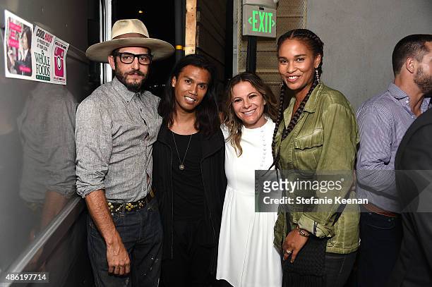 Johnny Zander, Sam Ong, Ashlee Margolis and Joy Bryant attend The A List 15th Anniversary Party on September 1, 2015 in Beverly Hills, California.