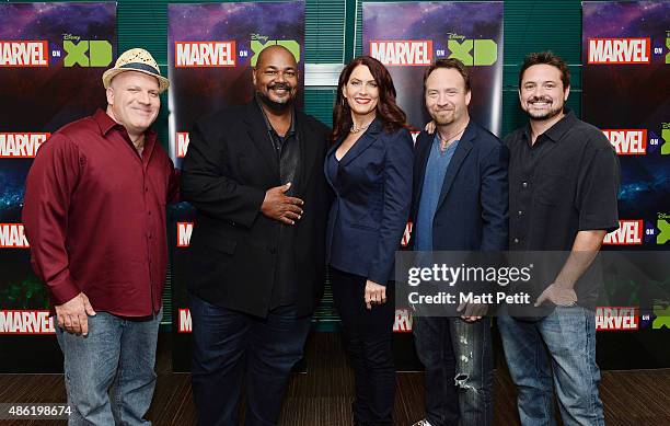 The voice cast and creative team at the "Marvel's Guardians of the Galaxy" event in Burbank, California . "Marvel's Guardians of the Galaxy"...