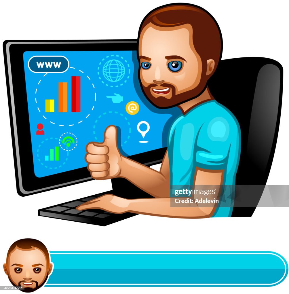 Programmer at the computer