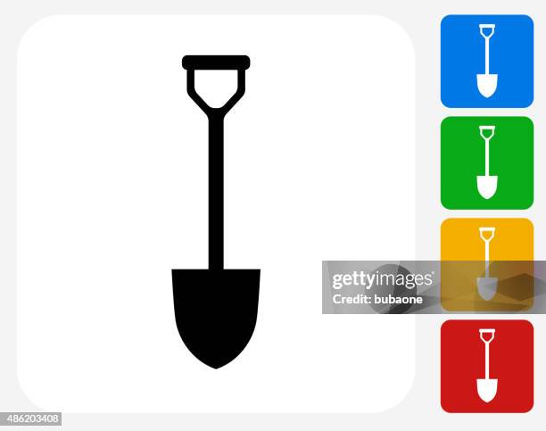 ilustraciones, imágenes clip art, dibujos animados e iconos de stock de pala de iconos planos de diseño gráfico - spade