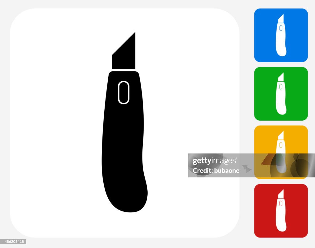 Box Cutter Knife Icon Flat Graphic Design