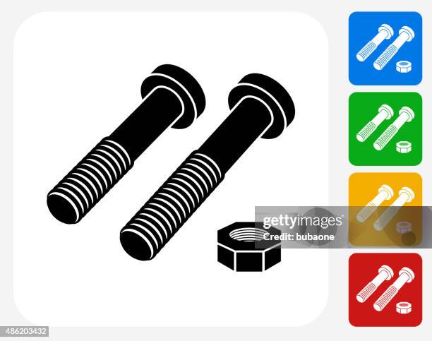 stockillustraties, clipart, cartoons en iconen met nuts and bolts icon flat graphic design - vastmaken