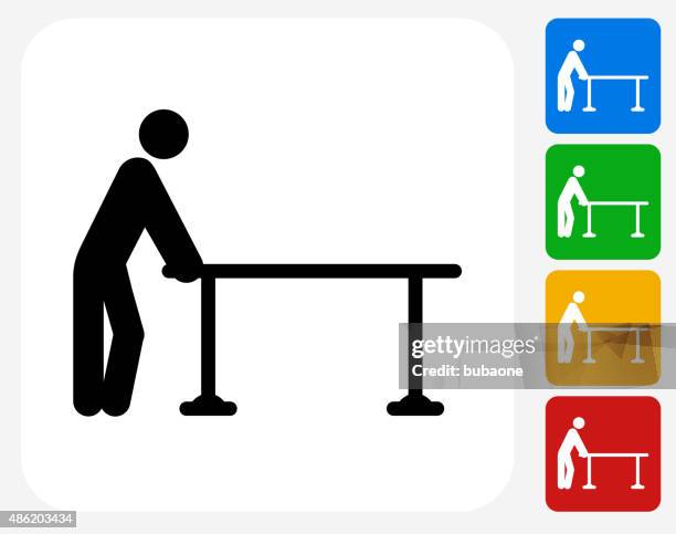 physical therapy icon flat graphic design - physical therapy walking stock illustrations