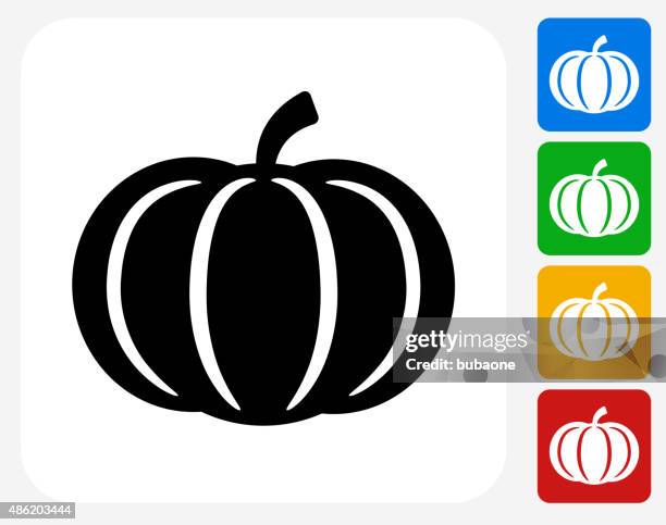 stockillustraties, clipart, cartoons en iconen met pumpkin icon flat graphic design - pompoen