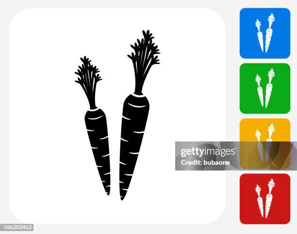 carrot icon flat graphic design - carrots stock illustrations