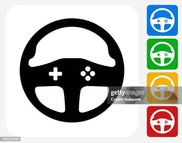 car wheel controller icon flat graphic design - console controller isolated stock illustrations