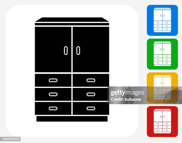 closet icon flat graphic design - storage closet stock illustrations