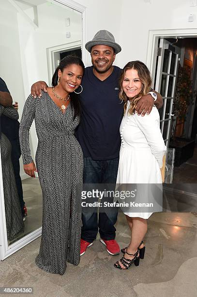 Nia Long, Tendaji Lathan and Ashlee Margolis attend The A List 15th Anniversary Party on September 1, 2015 in Beverly Hills, California.