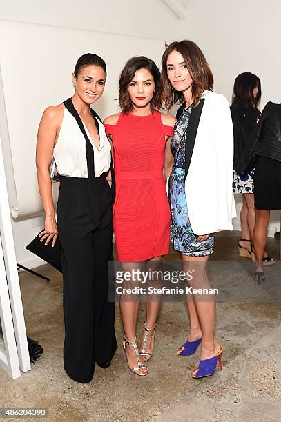 Emmanuelle Chriqui, Jenna Dewan Tatum and Abigail Spencer attend The A List 15th Anniversary Party on September 1, 2015 in Beverly Hills, California.
