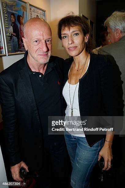Actor Laurent Spielvogel and Actress Julie Debazac attend 'Les Voeux du Coeur' Premiere at Theatre La Bruyere on August 26, 2015 in Paris, France.