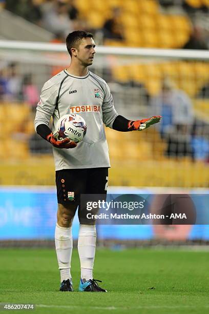 Jamie Stephens of Barnet during the Capital One Cup match between Wolverhampton Wanderers and Barnet at Molineux on August 25, 2015 in Wolverhampton,...