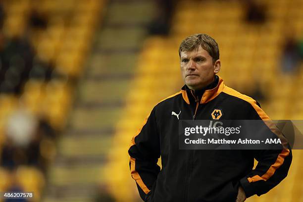 Joe Gallen the assistant manager of Wolverhampton Wanderers during the Capital One Cup match between Wolverhampton Wanderers and Barnet at Molineux...