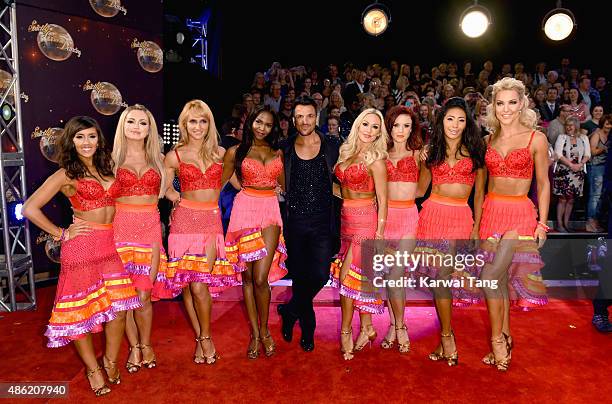 Janette Manrara, Ola Jordan, Aliona Vilani, Otlile Mabuse, Peter Andre, Kristina Rihanoff, Joanne Clifton, Karen Clifton and Natalie Lowe attend the...