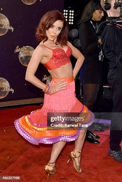 Joanne Clifton attends the red carpet launch of "Strictly Come Dancing 2015" at Elstree Studios on September 1, 2015 in Borehamwood, England.