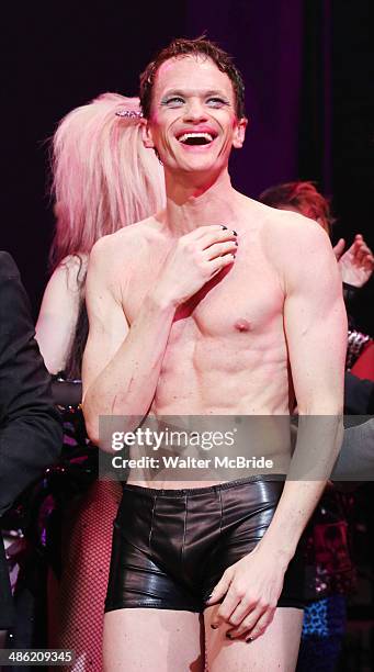 Neil Patrick Harris during the Broadway Opening Night Performance Curtain Call for 'Hedwig and the Angry Inch' at the Belasco Theatre on April 22,...