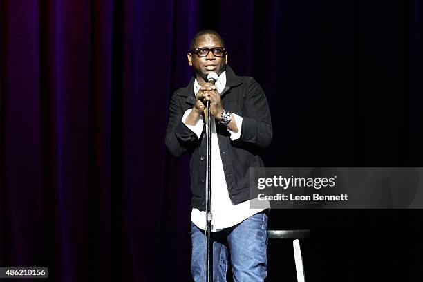 Comedian Guy Torry attends the 20th Anniversary Of Phat Tuesdays at Club Nokia on September 1, 2015 in Los Angeles, California.