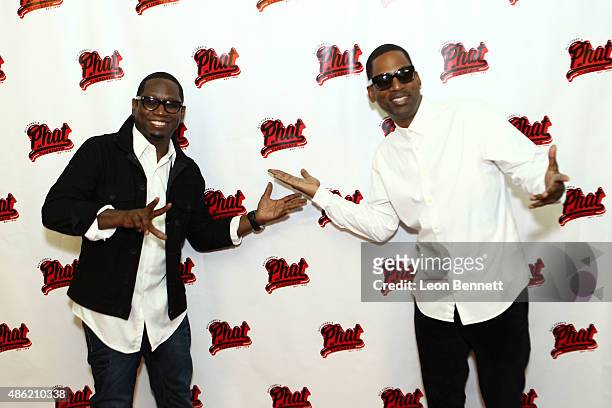 Comedians Guy Torry and Tony Rock attends the 20th Anniversary Of Phat Tuesdays at Club Nokia on September 1, 2015 in Los Angeles, California.