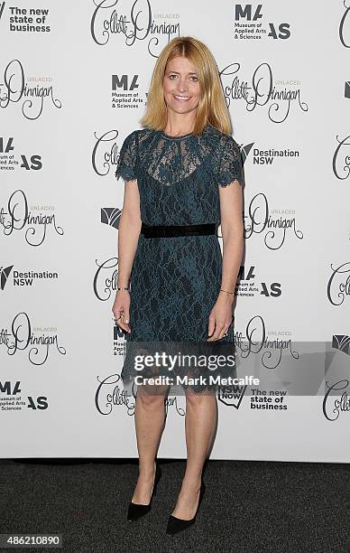 Kelly Hush arrives at the Collette Dinnigan 'Unlaced' Exhibition launch at the Museum of Applied Arts & Sciences on September 2, 2015 in Sydney,...