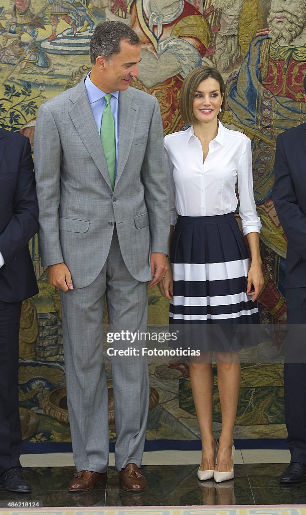 Spanish Royals Attend Audicences in Madrid