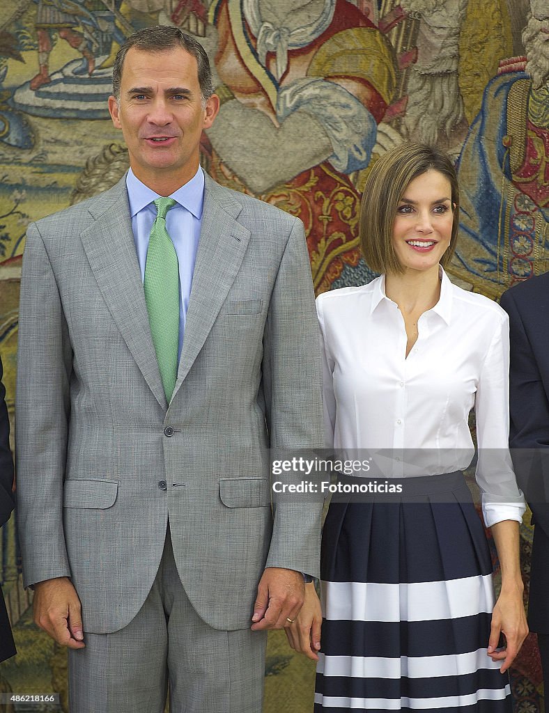 Spanish Royals Attend Audicences in Madrid
