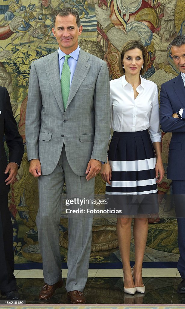Spanish Royals Attend Audicences in Madrid