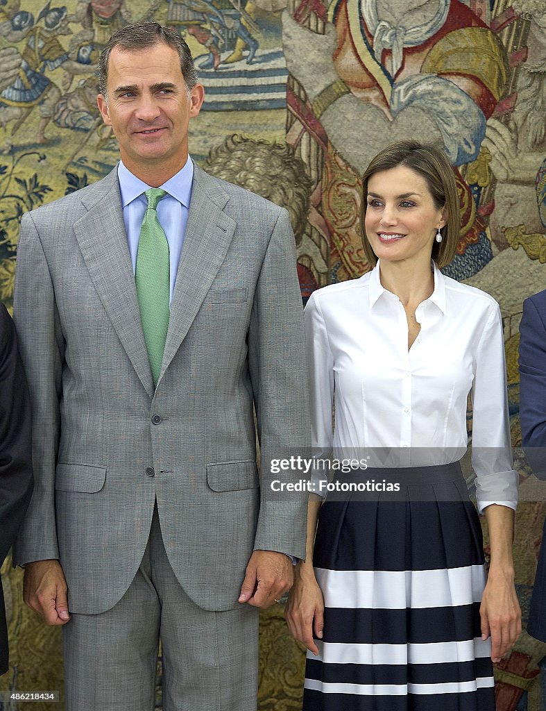 Spanish Royals Attend Audicences in Madrid