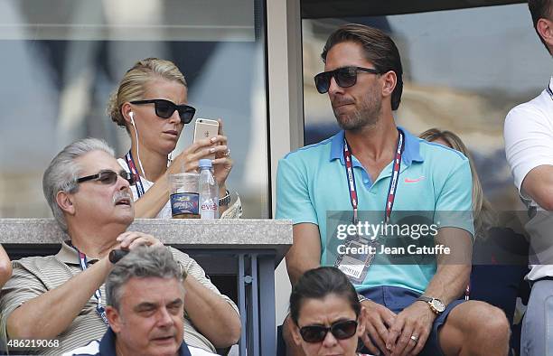 Henrik Lundqvist and his wife Therese Lundqvist attend day two of the 2015 US Open at USTA Billie Jean King National Tennis Center on September 1,...