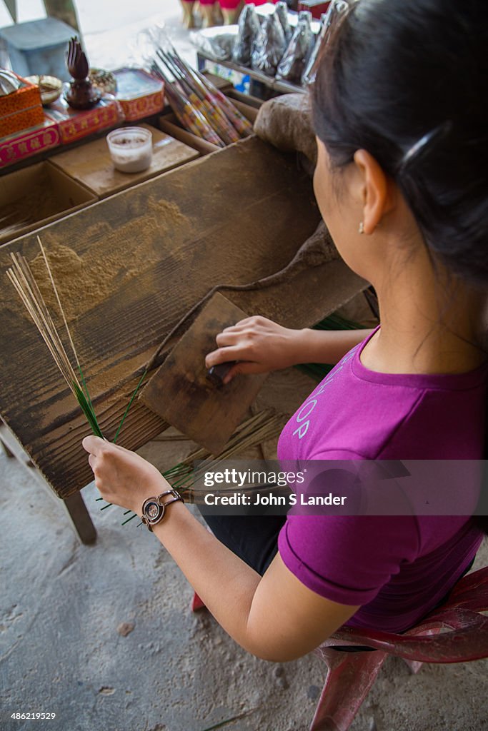 Making Vietnamese Incense - Incense is an aromatic material...