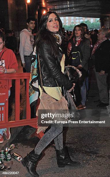 Ana Isabel Medinabeitia attends the UEFA Champions League semi final match between Club Atletico de Madrid and Chelsea FC on April 22, 2014 in...