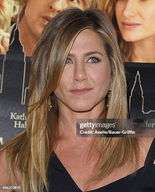 Actress Jennifer Aniston arrives at the premiere of Lionsgate's 'She's Funny That Way' at Harmony Gold on August 19, 2015 in Los Angeles, California.