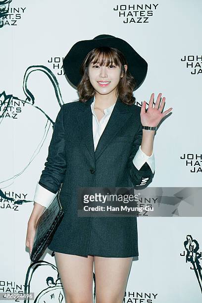 Jun Hyo-Seong of South Korean girl group Secret attends the photocall for "Johnny Hates Jazz" FW Collection on September 2, 2015 in Seoul, South...