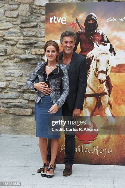 Actress Myriam Gallego and actor Francis Lorenzo attend "Aguila Roja" new season photocall during the 7th FesTVal Television Festival 2015 at the...