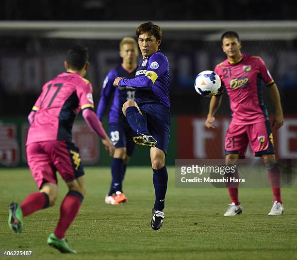 Toshihiro Aoyama of Sanfrecce Hiroshima in action during the AFC Champions League Group F match between Sanfrecce Hiroshima and Central Coast...