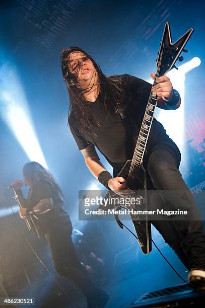 Guitarist Eric Peterson of American thrash metal group Testament performing live on stage at Hard Rock Hell VI : A Fistful Of Rock, on December 1,...