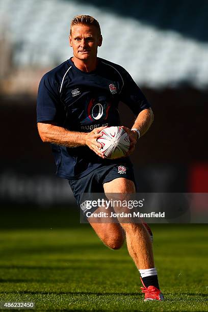 Iain Balshaw in action during the Rugby Aid 2015 celebrity rugby match media session at Twickenham Stoop on September 2, 2015 in London, England.